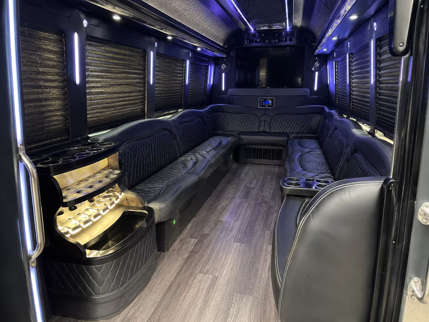 Costa Mesa Birthday, Sweet 16, & Quinceañera Transportation party bus exterior