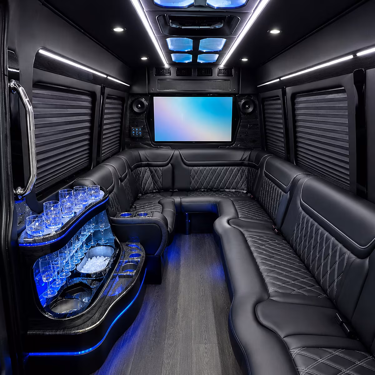 Costa Mesa Concert & Music Festival Transportation party bus interior