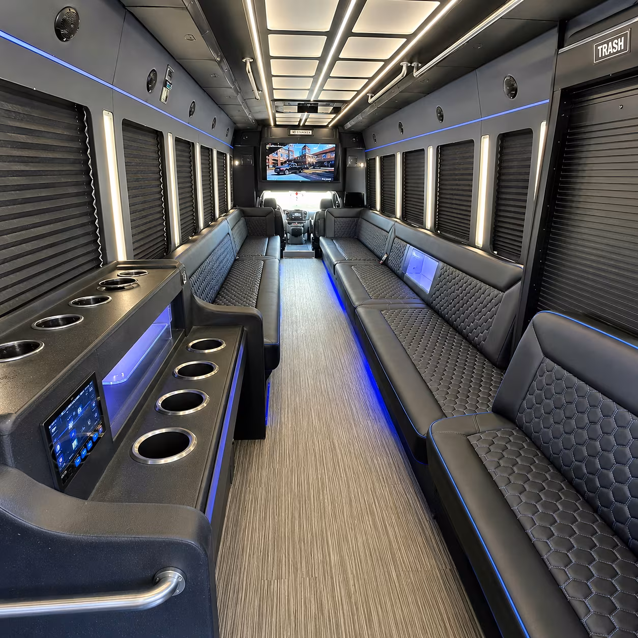 Costa Mesa Private Event Transportation party bus interior