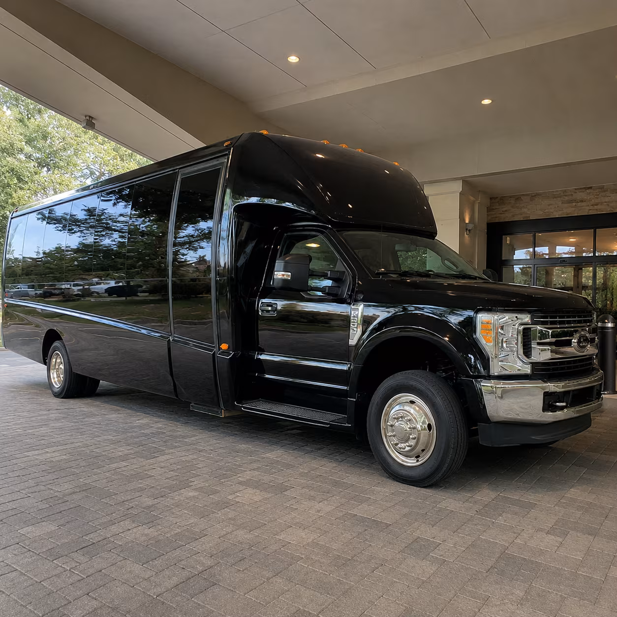 Costa Mesa School Event Transportation party bus exterior