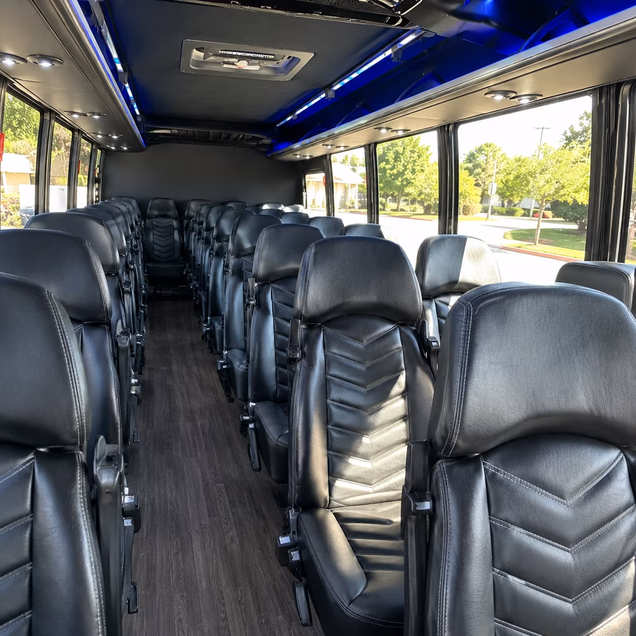 Costa Mesa School Event Transportation party bus exterior