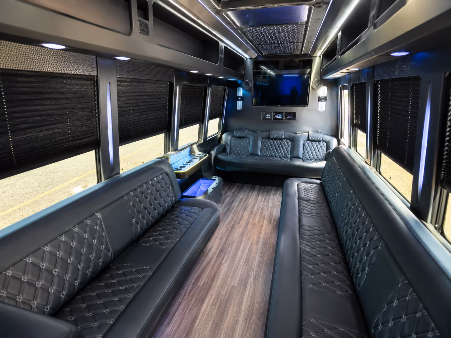 Costa Mesa Sporting Event Transportation party bus exterior