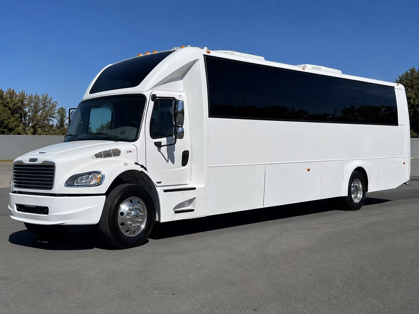 Costa Mesa Sporting Event Transportation party bus exterior