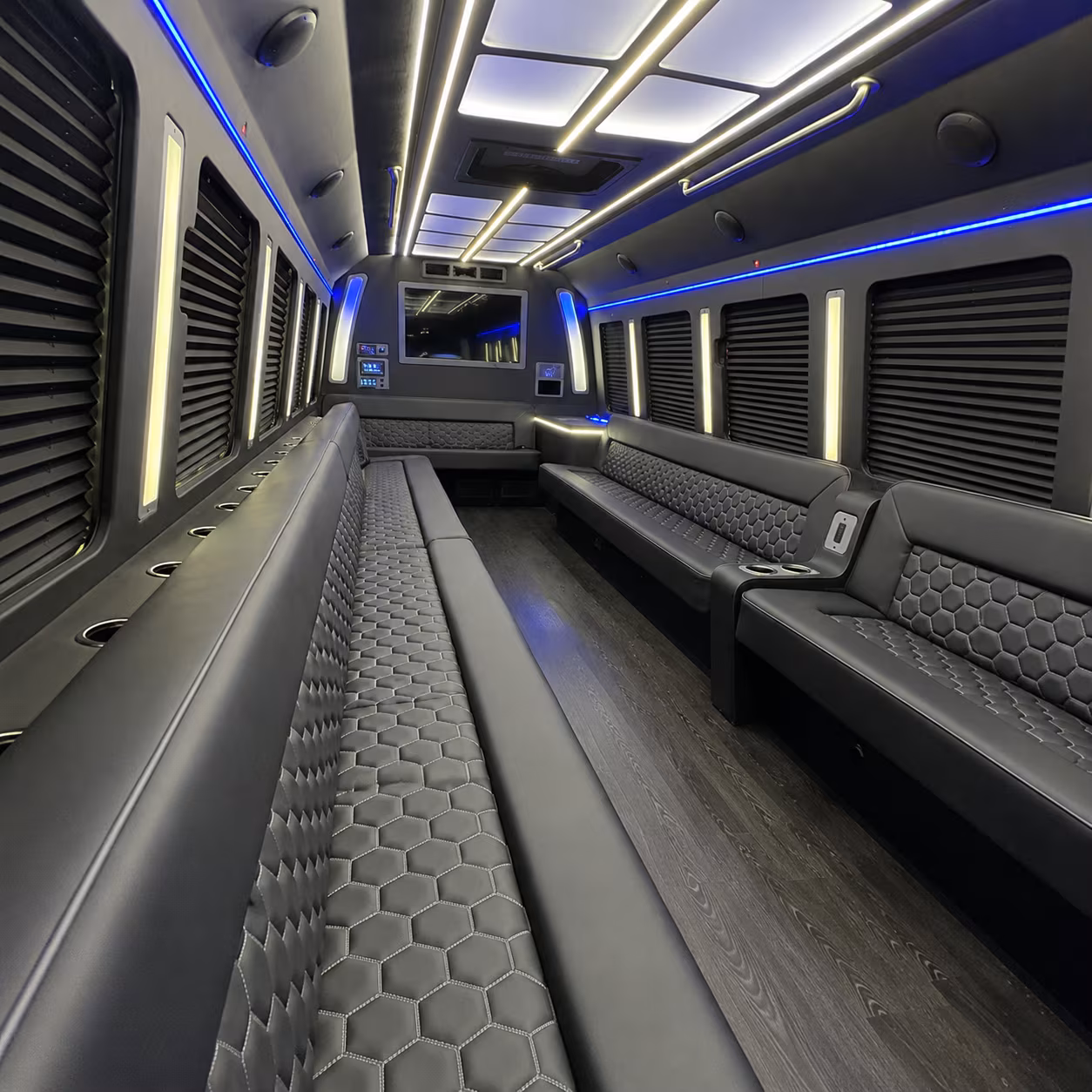 Costa Mesa Wedding Transportation party bus exterior