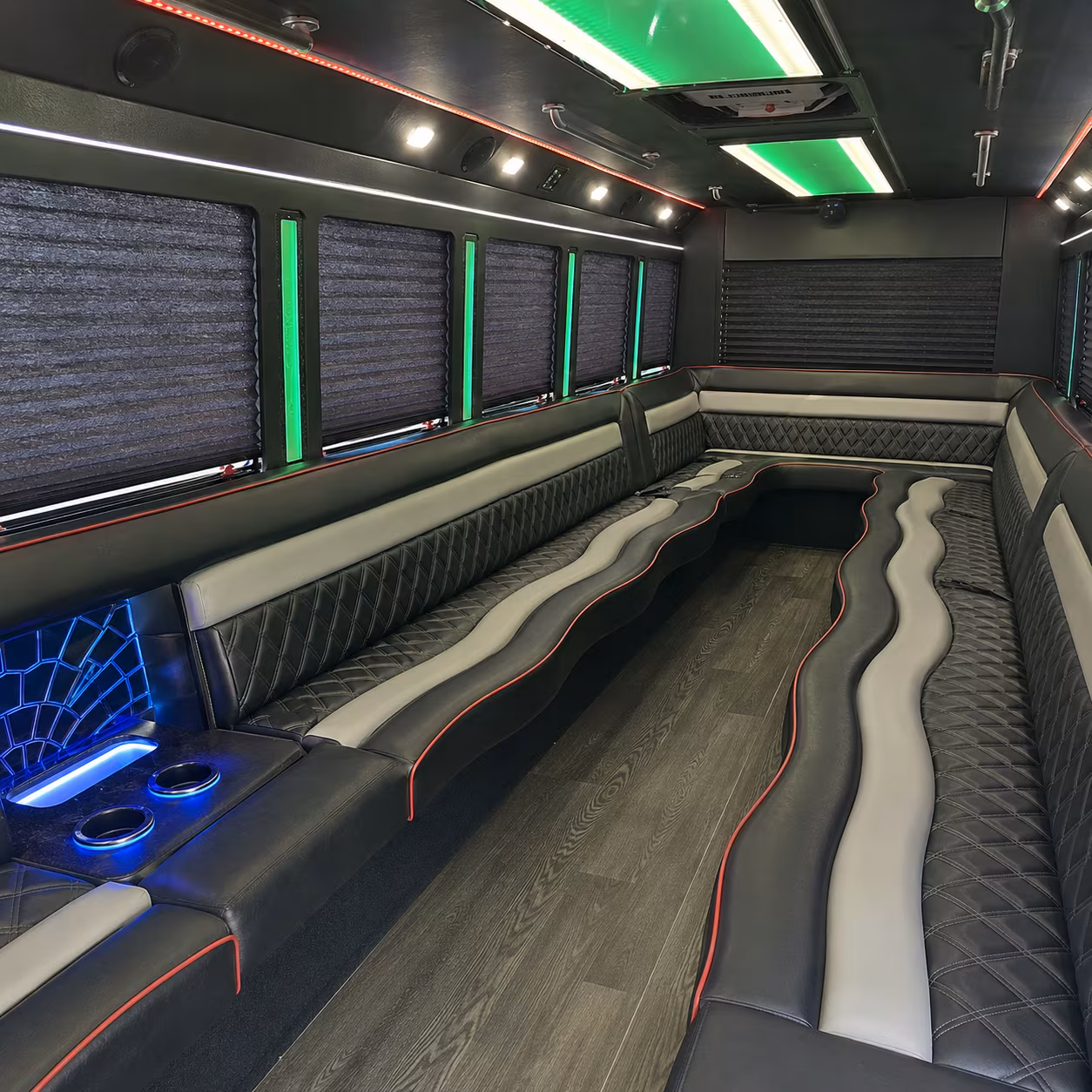 Costa Mesa Wedding Transportation party bus exterior