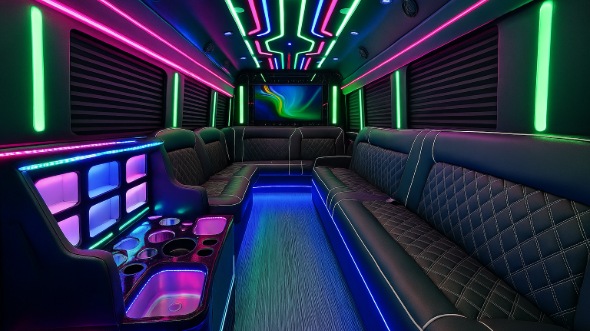 25 passenger party bus interior