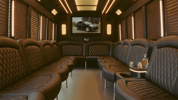 28 passenger party bus interior