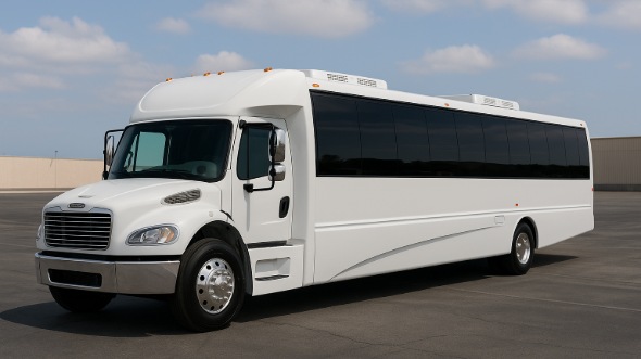 Exterior of Charter Bus Company Santa Ana's 28 Passenger Party Bus in Santa Ana