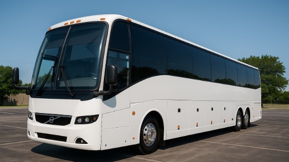 Exterior of Charter Bus Company Costa Mesa's 40 Passenger Charter Bus in Costa Mesa