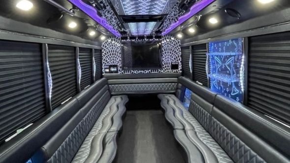 40 passenger party bus interior