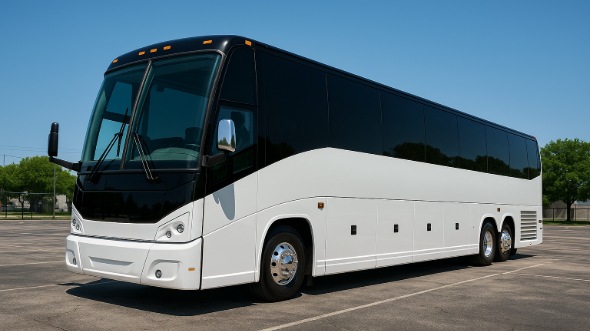 Exterior of Charter Bus Company Costa Mesa's 45 Passenger Charter Bus in Costa Mesa