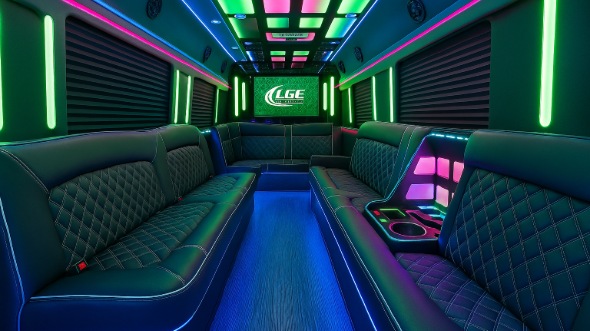 costa mesa 50 passenger party bus inside